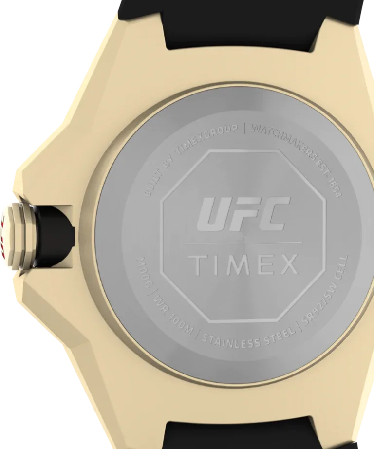 Timex UFC Pro 44mm Silicone Strap Gold Dial Watch