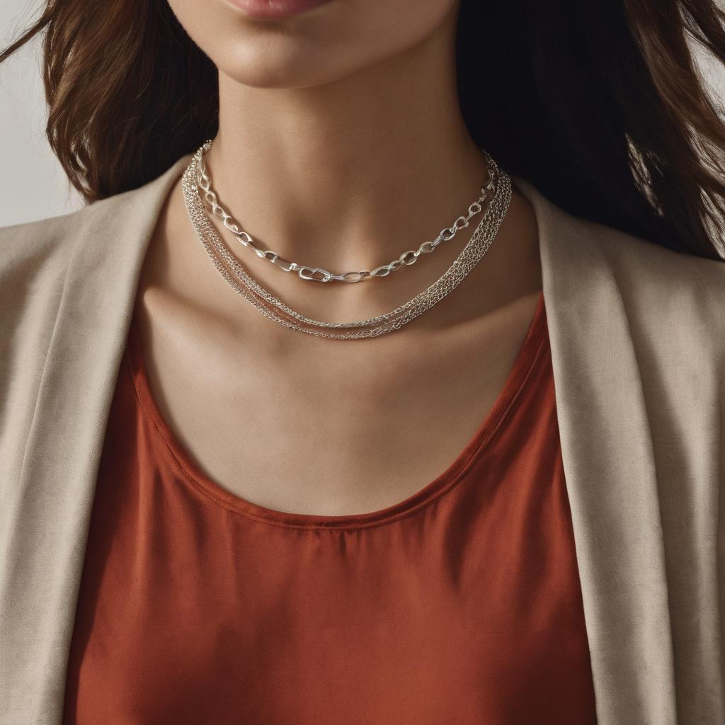 Bohemian style multiple Sterling Silver chains