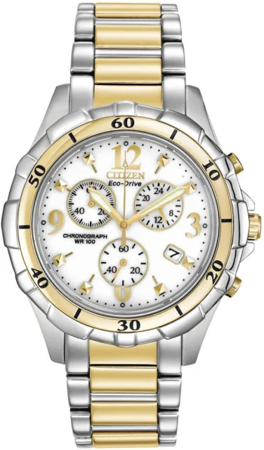 Women's Two-Tone Citizen Eco-Drive Chronograph Watch - FB1354-57A