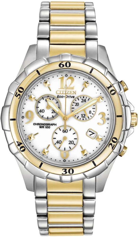 Women's Two-Tone Citizen Eco-Drive Chronograph Watch - FB1354-57A