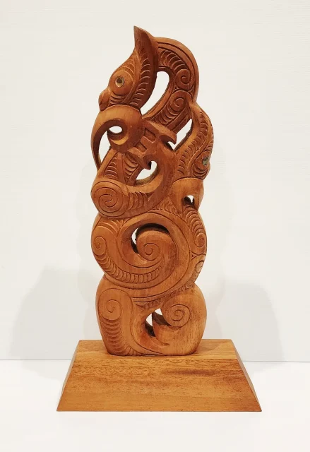 Wooden Hand Carved X-Large Manaia on Stand - WA042