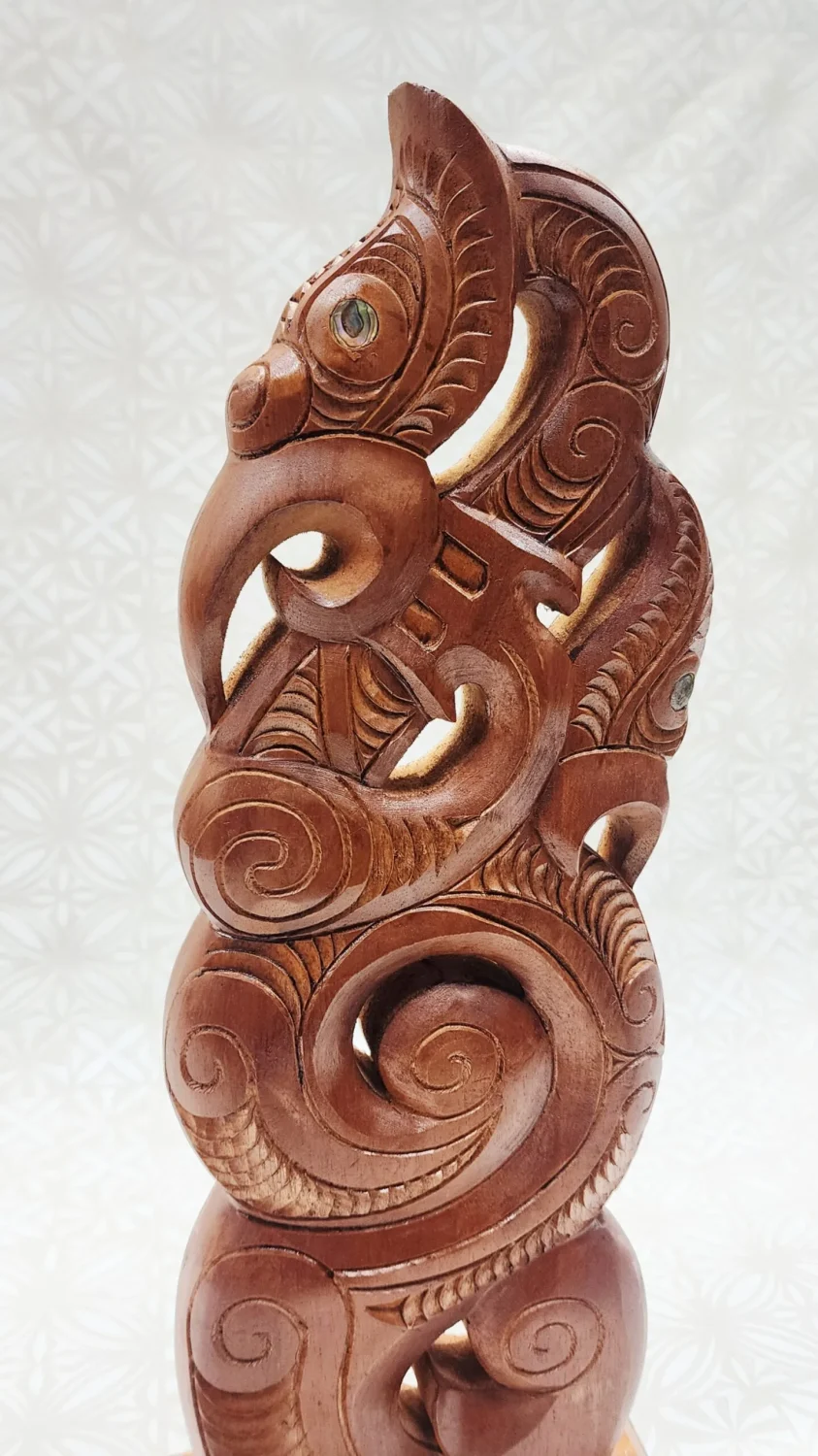 Wooden Hand Carved X-Large Manaia on Stand - WA042B