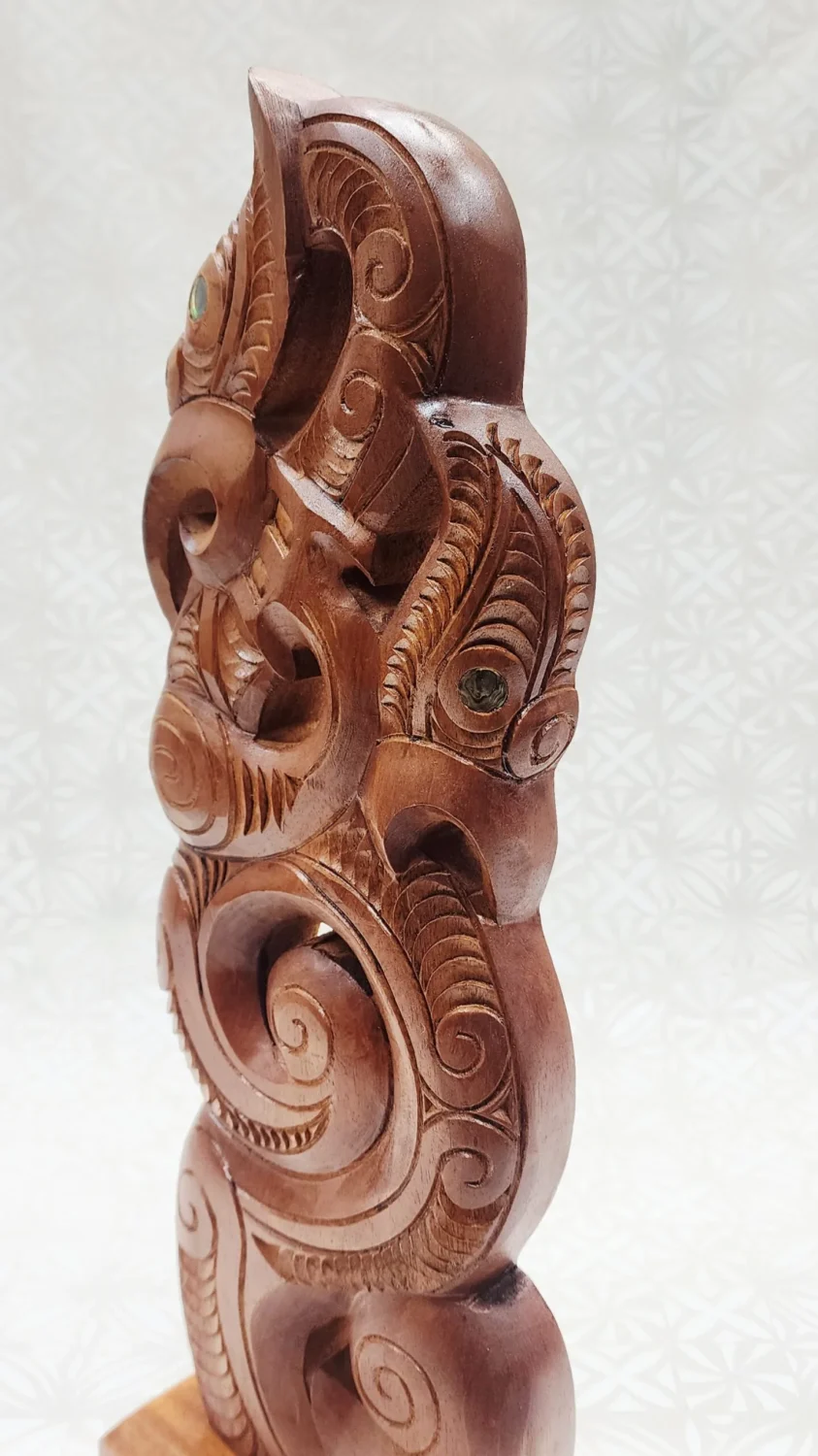 Wooden Hand Carved X-Large Manaia on Stand - WA042B