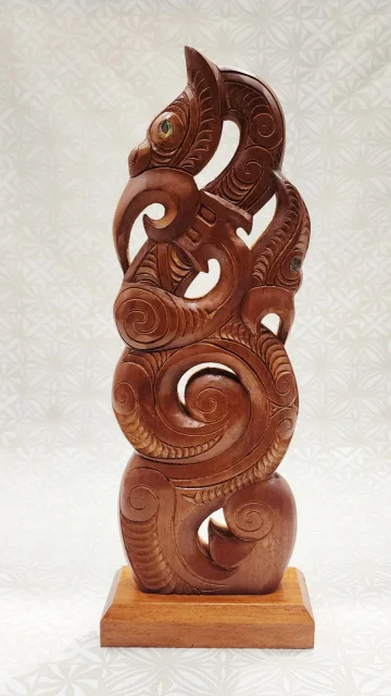 Wooden Hand Carved X-Large Manaia on Stand - WA042B