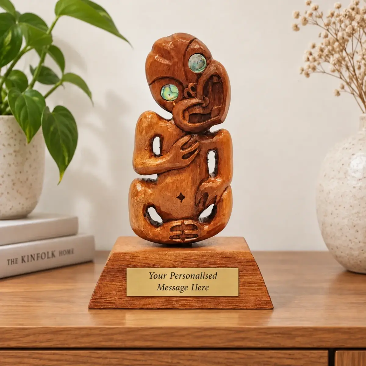 Wooden Hand Tiki on Stand - WA006