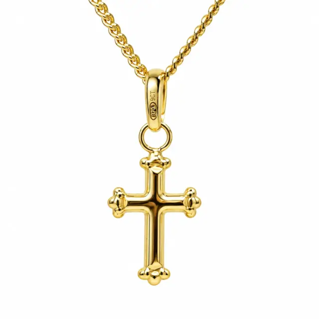 9ct Yellow Gold Italian Made Cross Pendant with Complimentary Display Chain - 1.64.1503