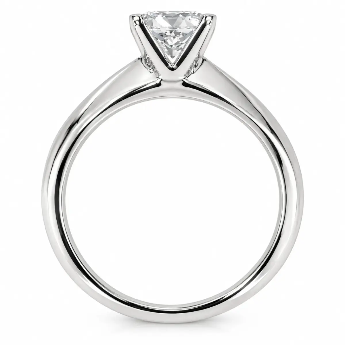 14ct White Gold 1.00ct Princess Cut Lab-Grown Diamond Solitaire Ring – F-G Colour, VS1-VS2 Clarity - EC4365