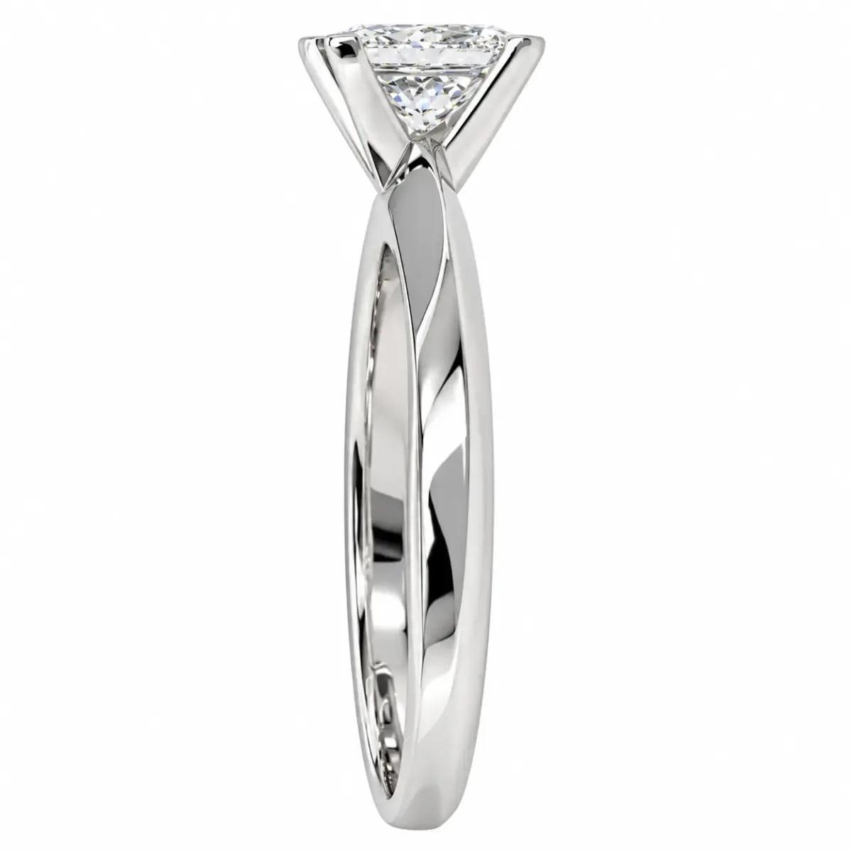 14ct White Gold 1.00ct Princess Cut Lab-Grown Diamond Solitaire Ring – F-G Colour, VS1-VS2 Clarity - EC4365