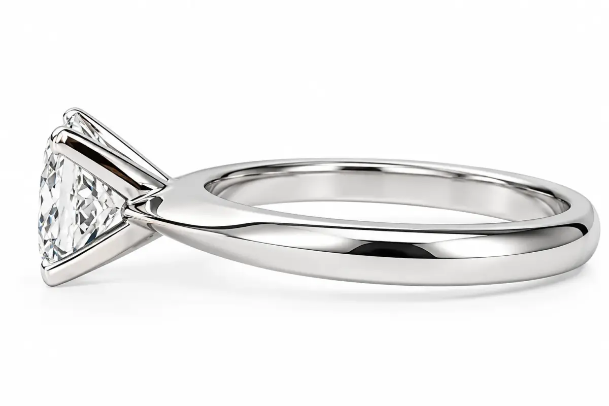 14ct White Gold 1.00ct Princess Cut Lab-Grown Diamond Solitaire Ring – F-G Colour, VS1-VS2 Clarity - EC4365