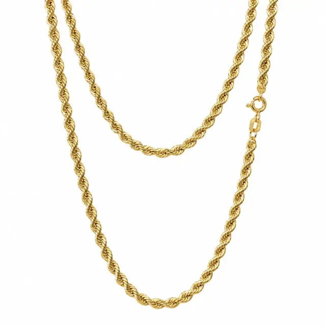9ct Yellow Gold 50cm Hollow Rope Chain – 2.75mm – Made in Italy - 1.12.0175