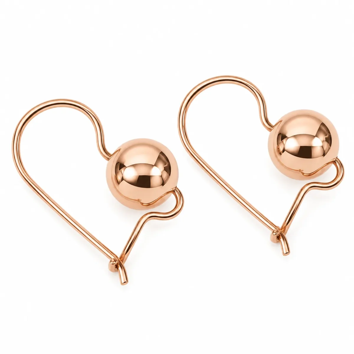 9ct Rose Gold 8mm Spinning Euroball Earrings