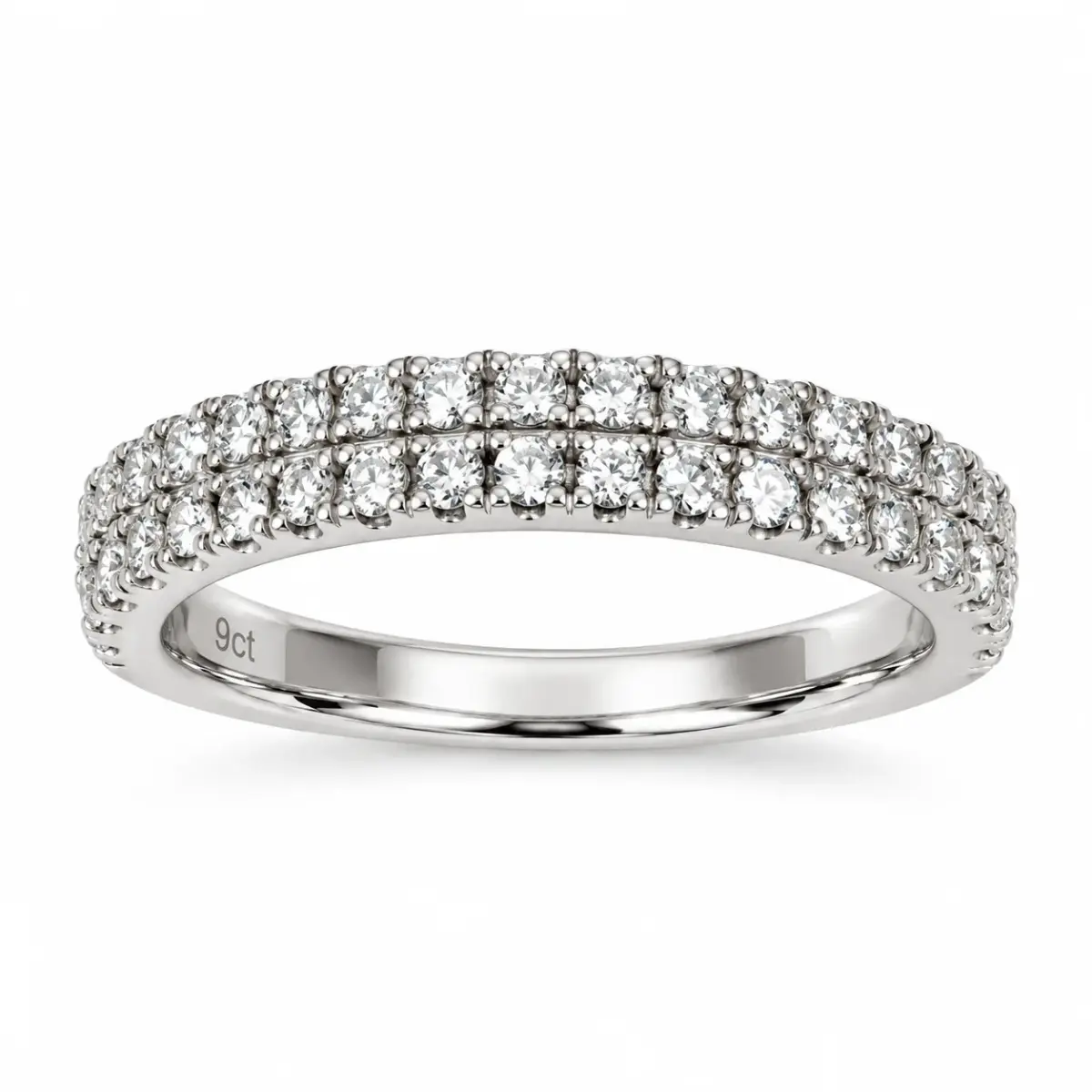 9ct White Gold 0.50ct TDW Lab-Grown Diamond Double Row Band – F/VS - LGRG54120