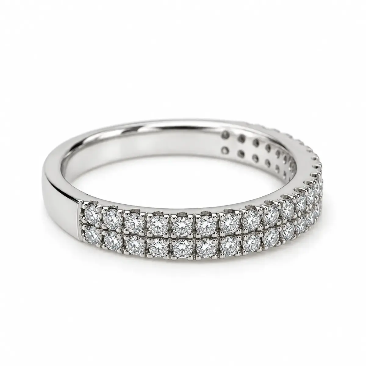 9ct White Gold 0.50ct TDW Lab-Grown Diamond Double Row Band – F/VS - LGRG54120