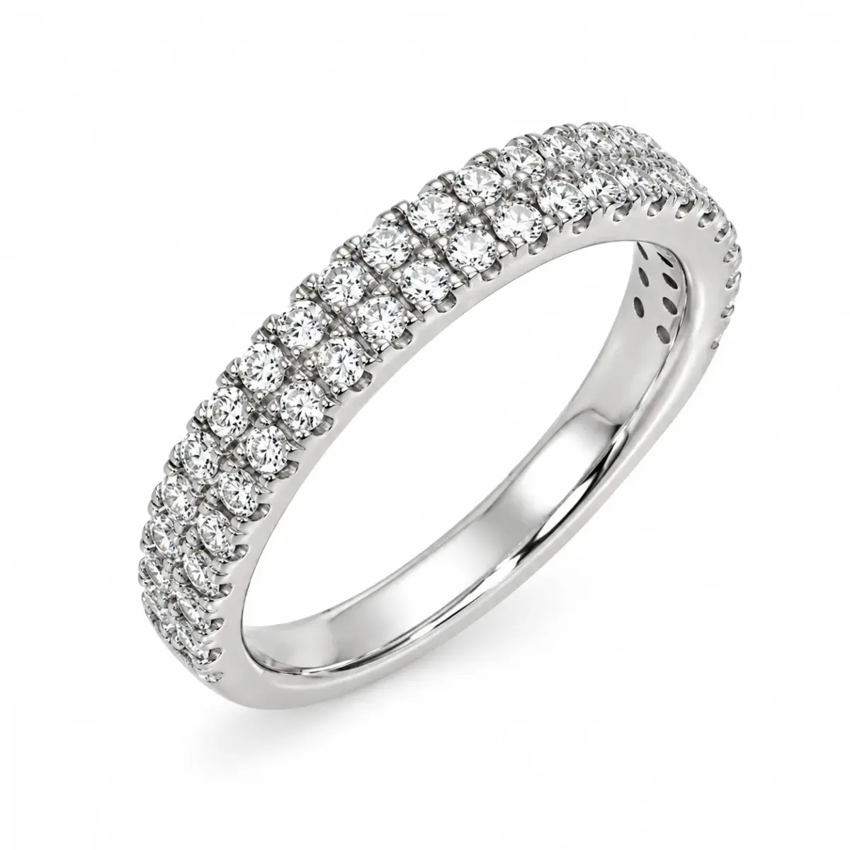 9ct White Gold 0.50ct TDW Lab-Grown Diamond Double Row Band – F/VS - LGRG54120
