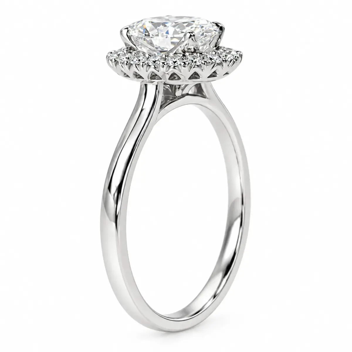 9ct White Gold 1.15ct Lab-Grown Diamond Oval Halo Engagement Ring – F Colour, VS Clarity - LGRE24878