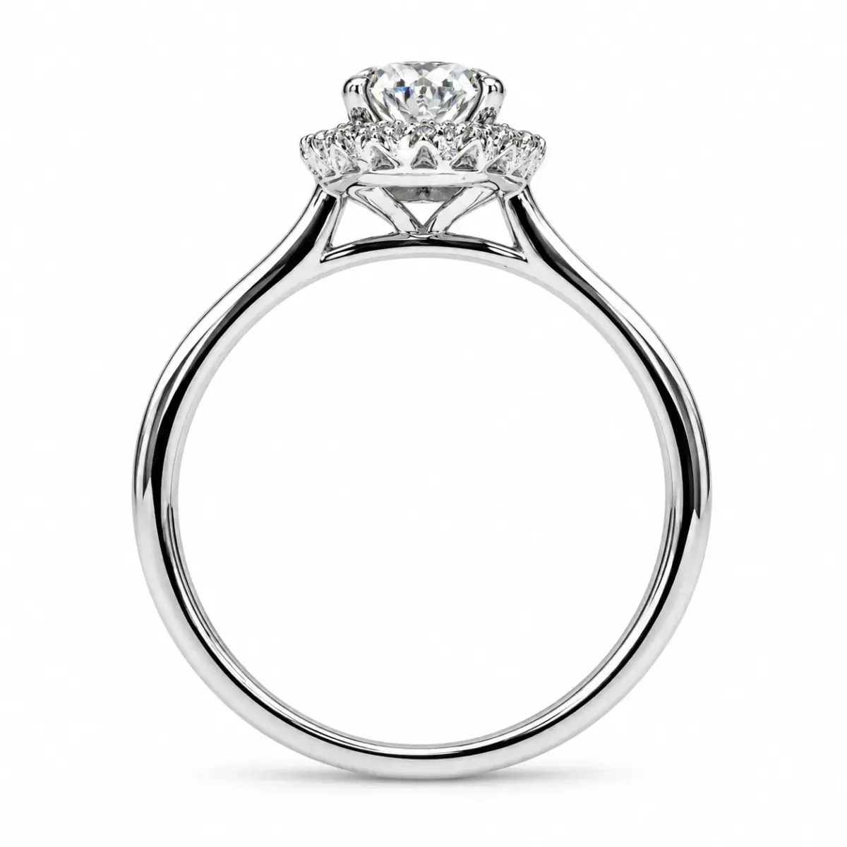 9ct White Gold 1.15ct Lab-Grown Diamond Oval Halo Engagement Ring – F Colour, VS Clarity - LGRE24878