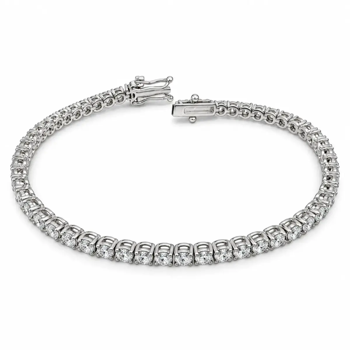 9ct White Gold 2.96ct TDW Lab-Grown Diamond Tennis Bracelet – 18cm - MAUBR032
