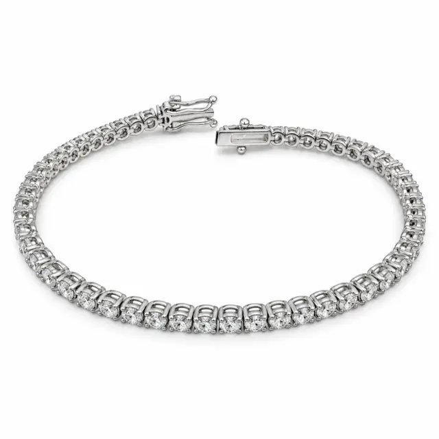 9ct White Gold 2.96ct TDW Lab-Grown Diamond Tennis Bracelet – 18cm - MAUBR032