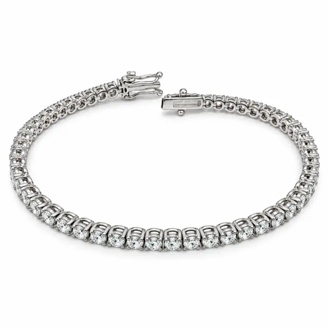 9ct White Gold 2.96ct TDW Lab-Grown Diamond Tennis Bracelet – 18cm - MAUBR032
