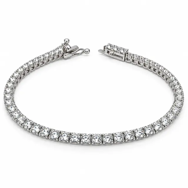 9ct White Gold 4.17ct TDW Lab-Grown Diamond Tennis Bracelet – 18.5cm - MAUBR033