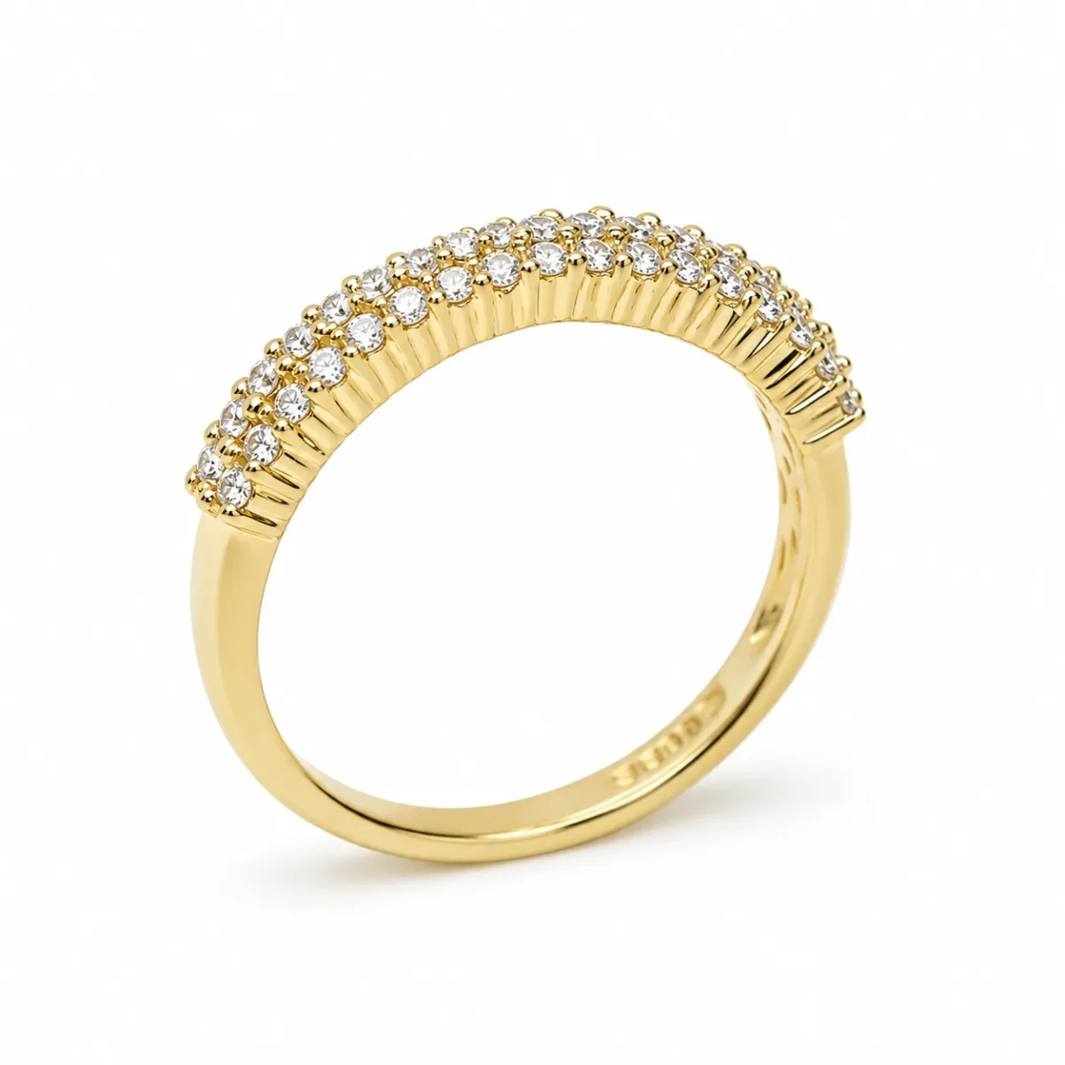 9ct Yellow Gold 0.53ct Lab-Grown Diamond Pavé Ring - AURG1086