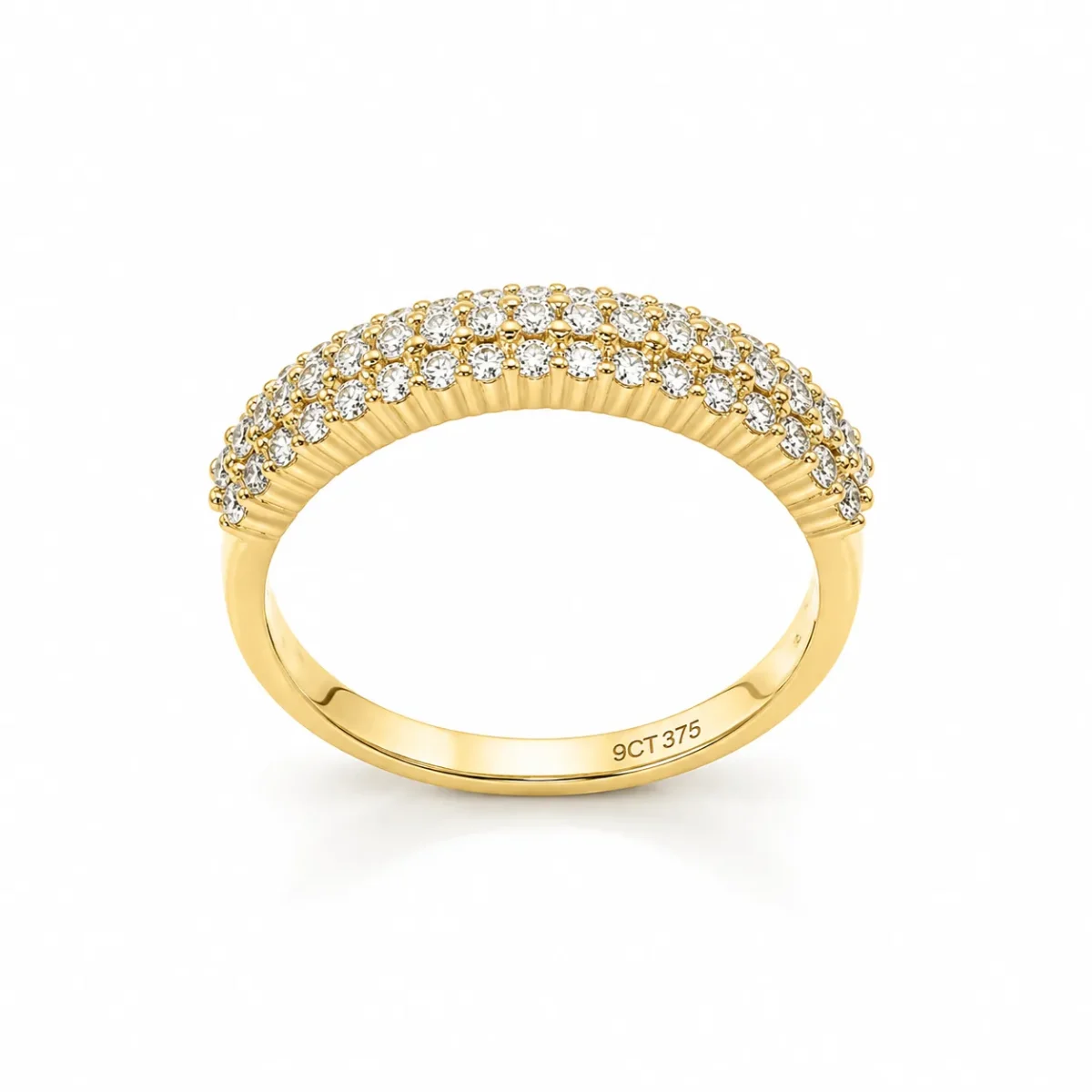 9ct Yellow Gold 0.53ct Lab-Grown Diamond Pavé Ring - AURG1086