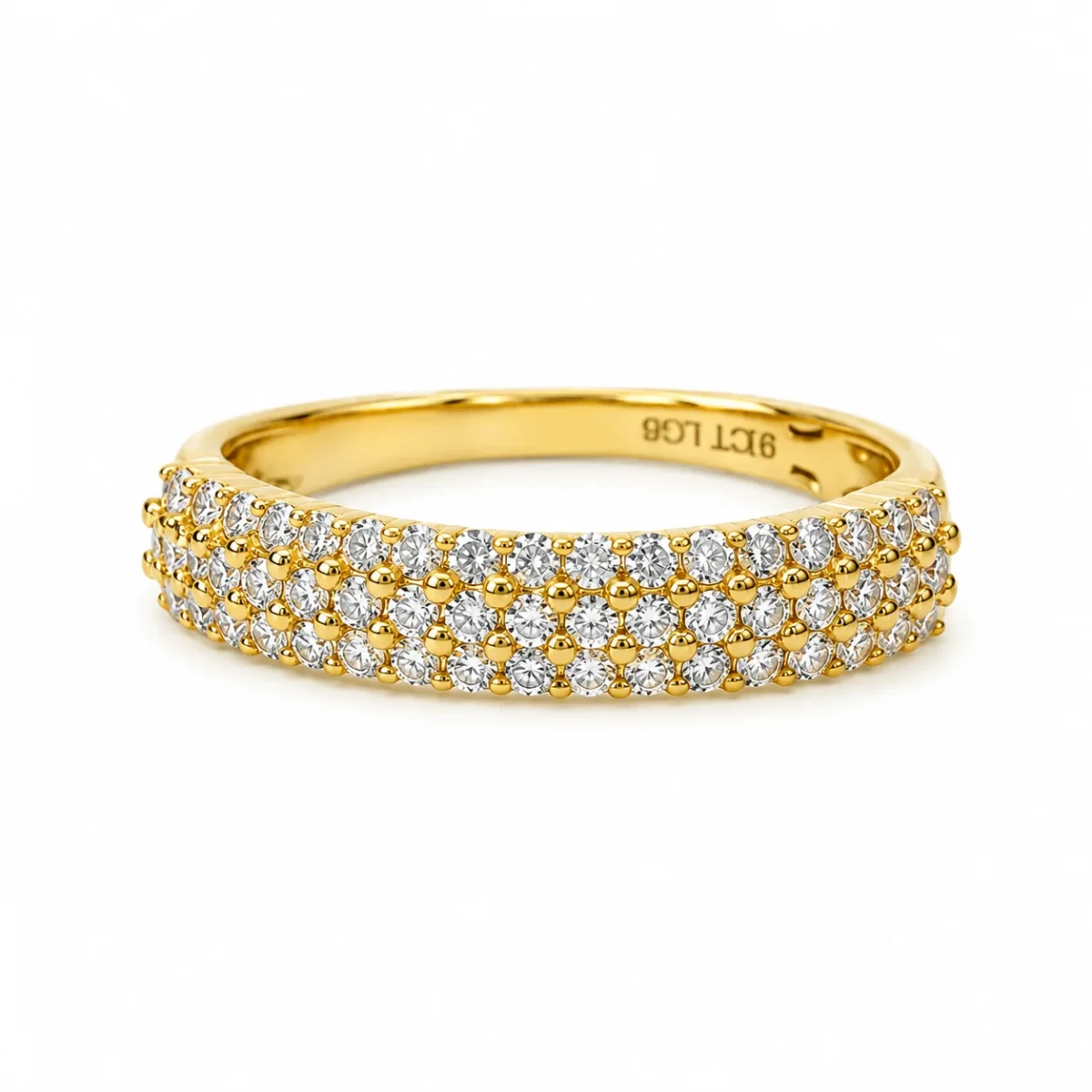 9ct Yellow Gold 0.53ct Lab-Grown Diamond Pavé Ring - AURG1086