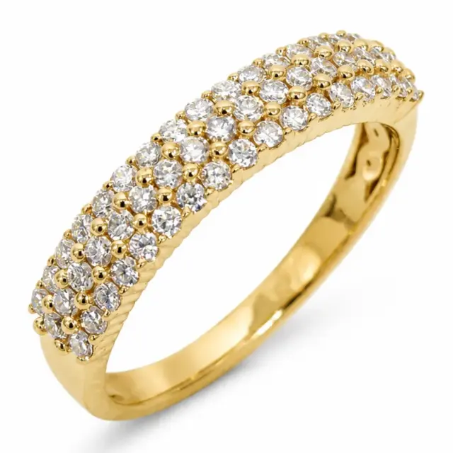 9ct Yellow Gold 0.53ct Lab-Grown Diamond Pavé Ring - AURG1086