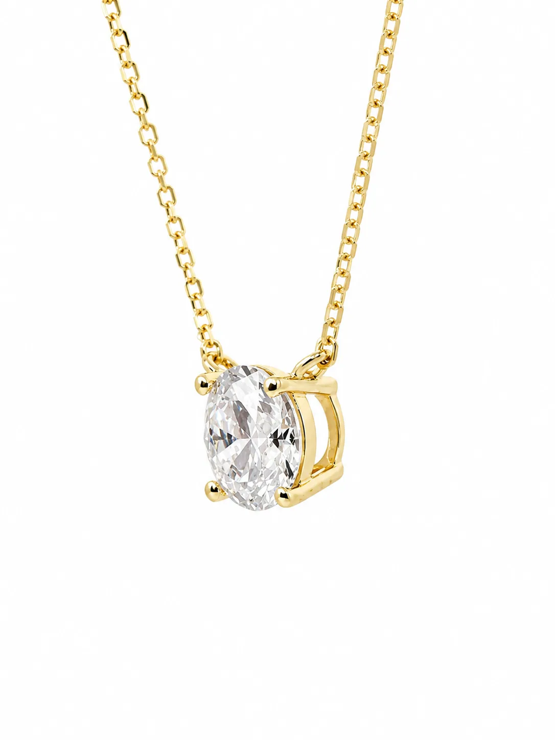9ct Yellow Gold 1.00ct Round Lab-Grown Diamond Solitaire Pendant & Chain - 9YLN1009U