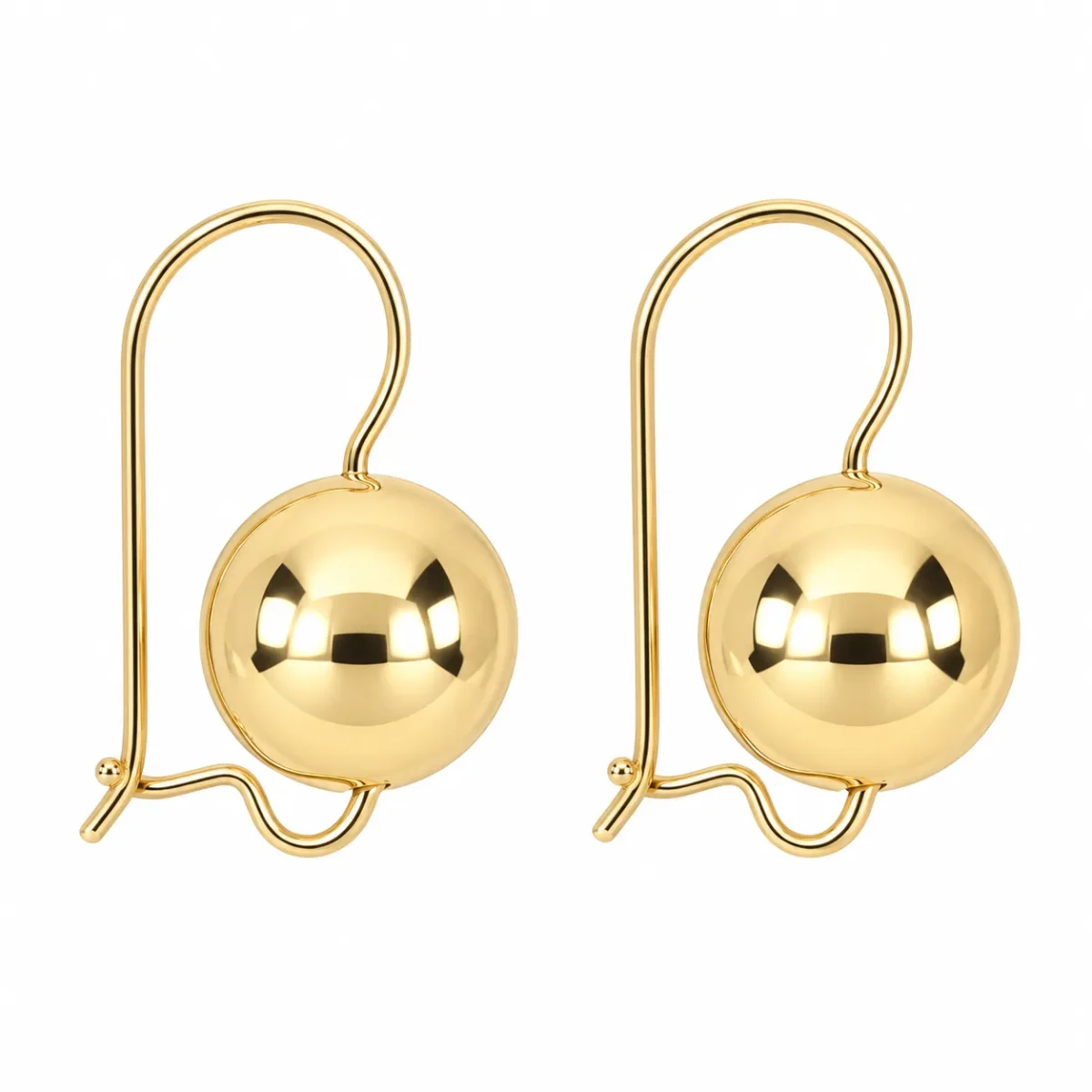9ct Yellow Gold 11mm Spinning Euroball Earrings