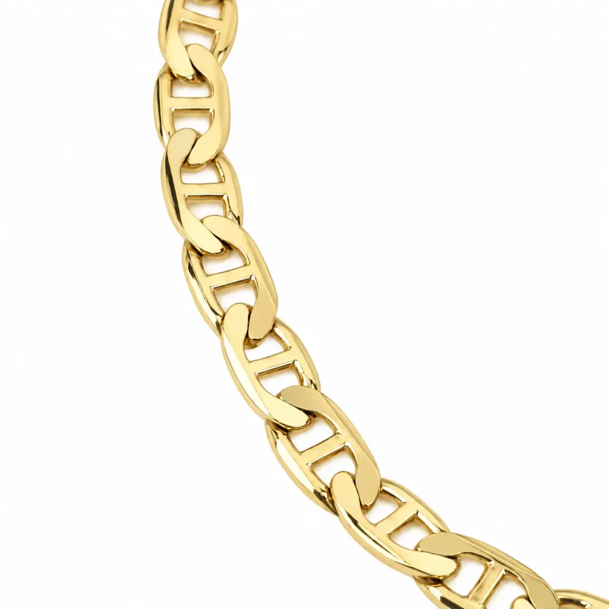 9ct Yellow Gold 80 Gauge Solid Anchor Link Bracelet – 21cm | 3.50g | Made in New Zealand - 9YBAND80-21CM