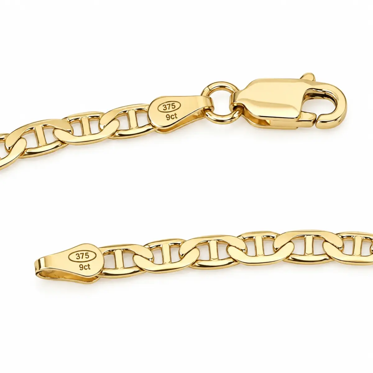 9ct Yellow Gold 80 Gauge Solid Anchor Link Bracelet – 21cm | 3.50g | Made in New Zealand - 9YBAND80-21CM
