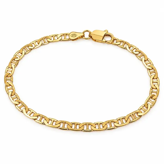 9ct Yellow Gold 80 Gauge Solid Anchor Link Bracelet – 21cm | 3.50g | Made in New Zealand - 9YBAND80-21CM