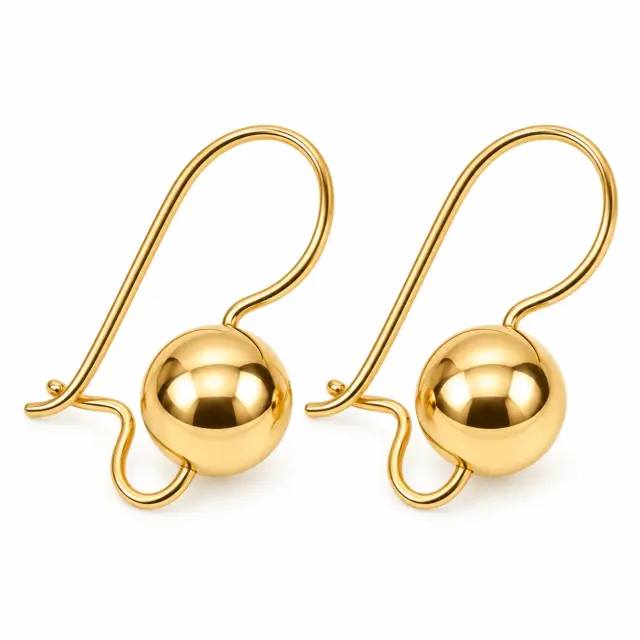 9ct Yellow Gold 8mm Spinning Euroball Earrings