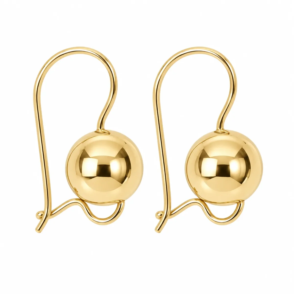 9ct Yellow Gold 9.5mm Spinning Euroball Earrings