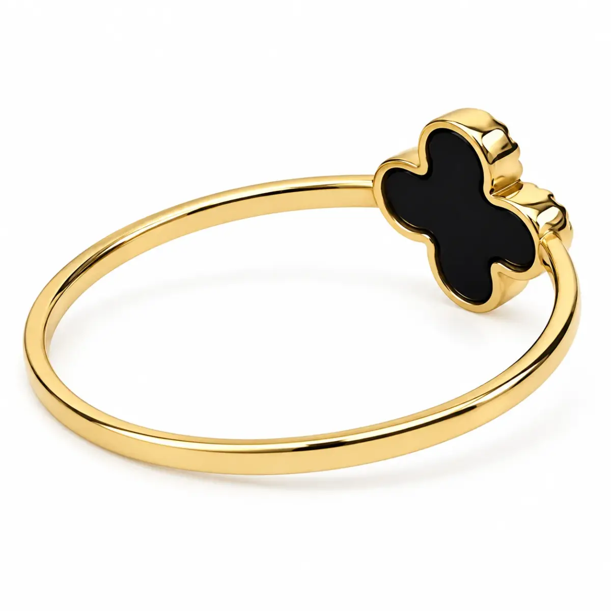 9ct Yellow Gold Black Onyx Clover Ring - 9YR0458OX