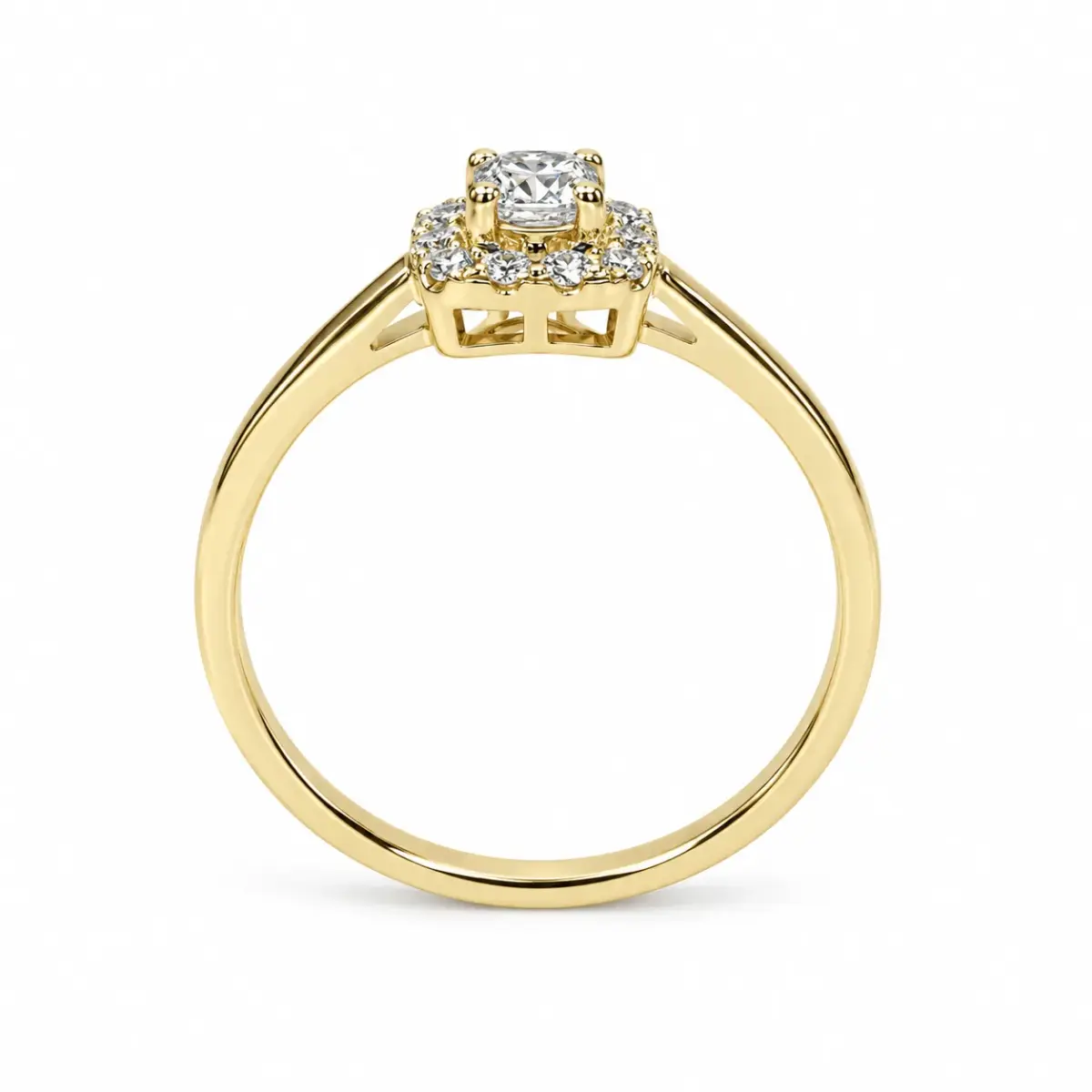 9ct Yellow Gold Cubic Zirconia Cluster Engagement Ring - 9YCYR7703