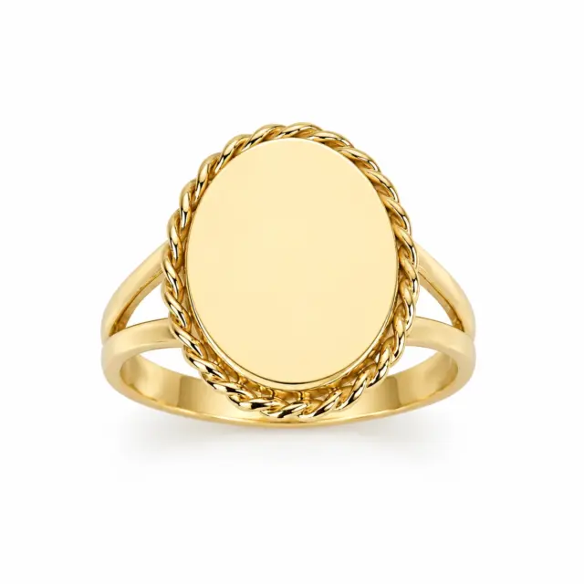 9ct Yellow Gold Fancy Oval Signet Ring – Solid New Zealand Made - 9R0066
