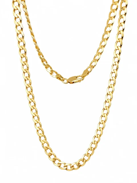 9ct Yellow Gold Flat Bevelled Diamond-Cut Curb Link Chain 150 Gauge – 5.70mm x 55cm | Made in New Zealand - 9YFBSCD150-55