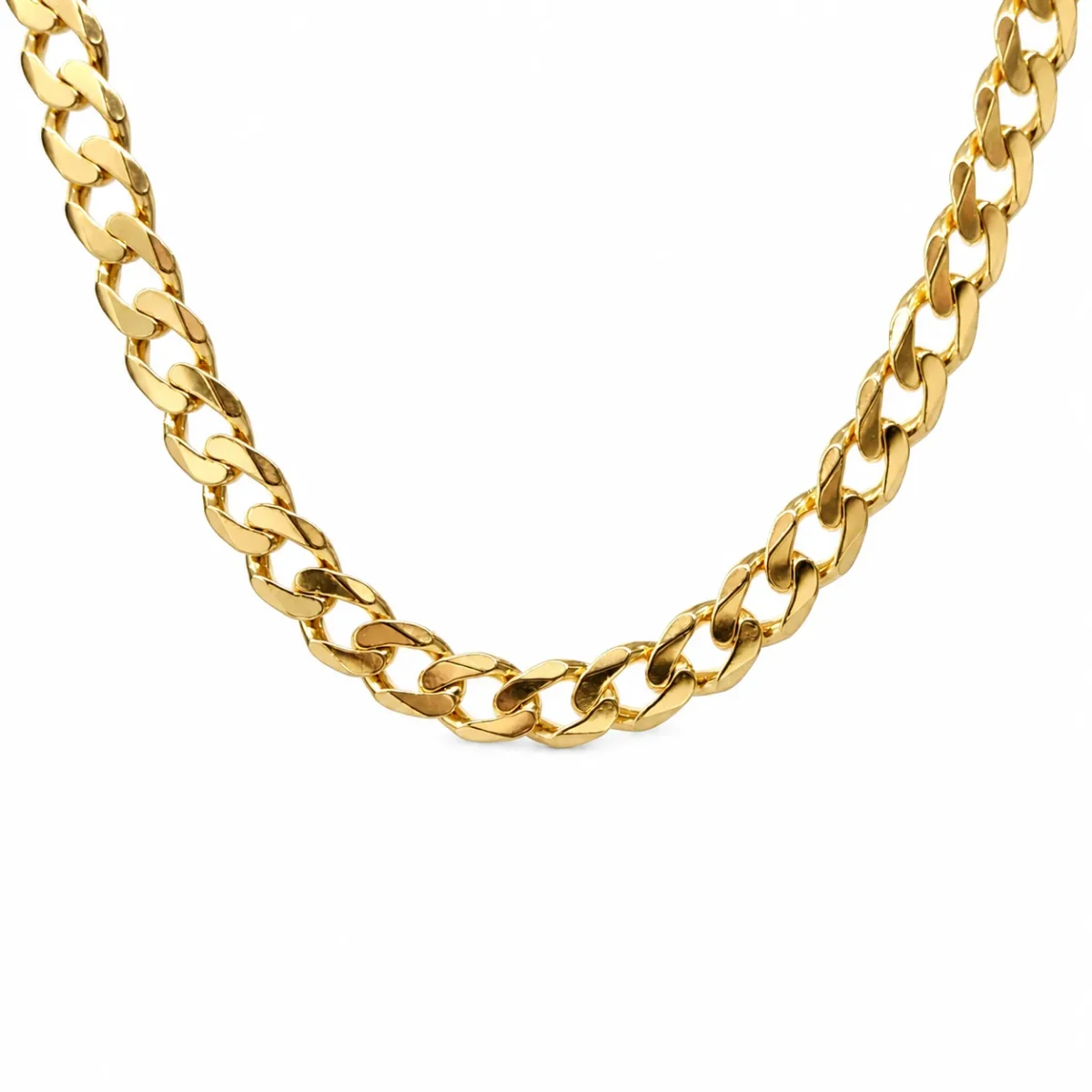 9ct Yellow Gold Flat Bevelled Diamond-Cut Curb Link Chain 60cm - 9YFBSCD120-60