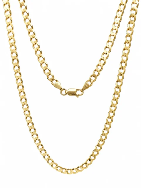 9ct Yellow Gold Flat Bevelled Diamond-Cut Curb Link Chain 60cm - 9YFBSCD120-60