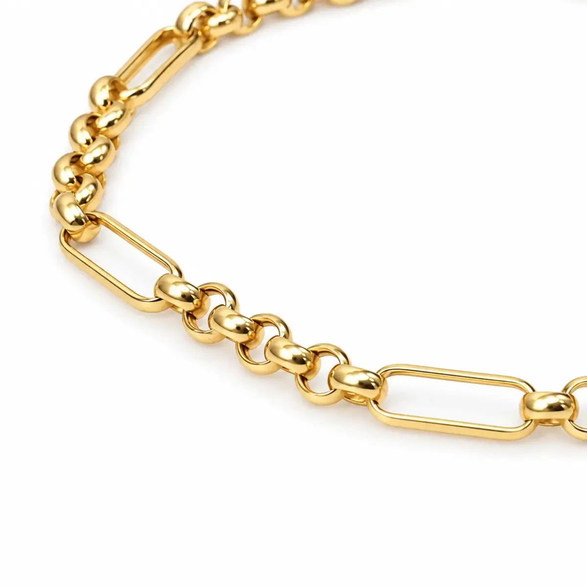 9ct Yellow Gold Hollow Figaro Belcher T-Bar Bracelet – 19cm | 25mm T-Bar | Made in Italy - 1.27.2232