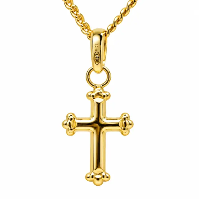 9ct Yellow Gold Italian Made Cross Pendant with Complimentary Display Chain - 1.64.1503