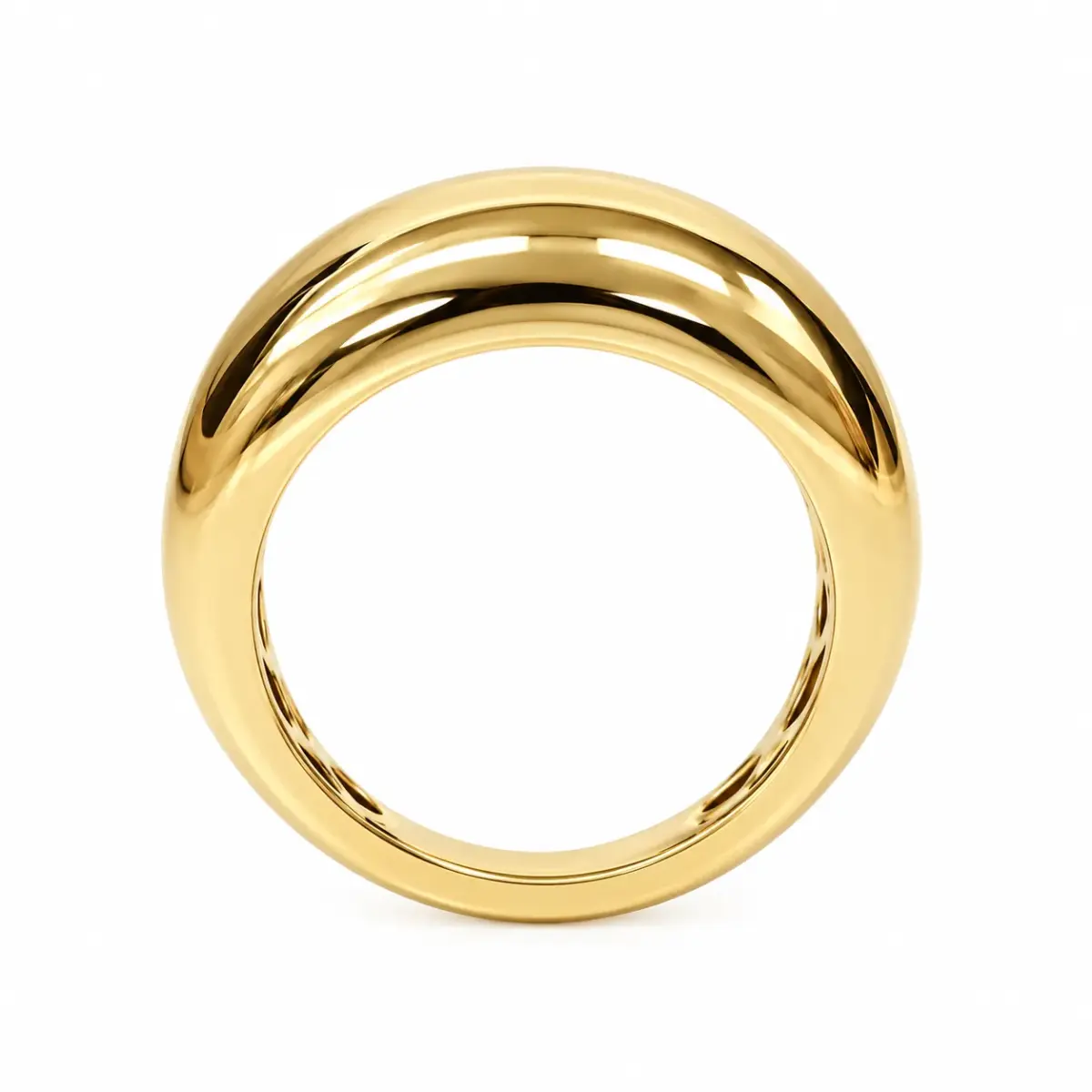 9ct Yellow Gold Italian Made High Dome Ring – Size L - 9YR0062