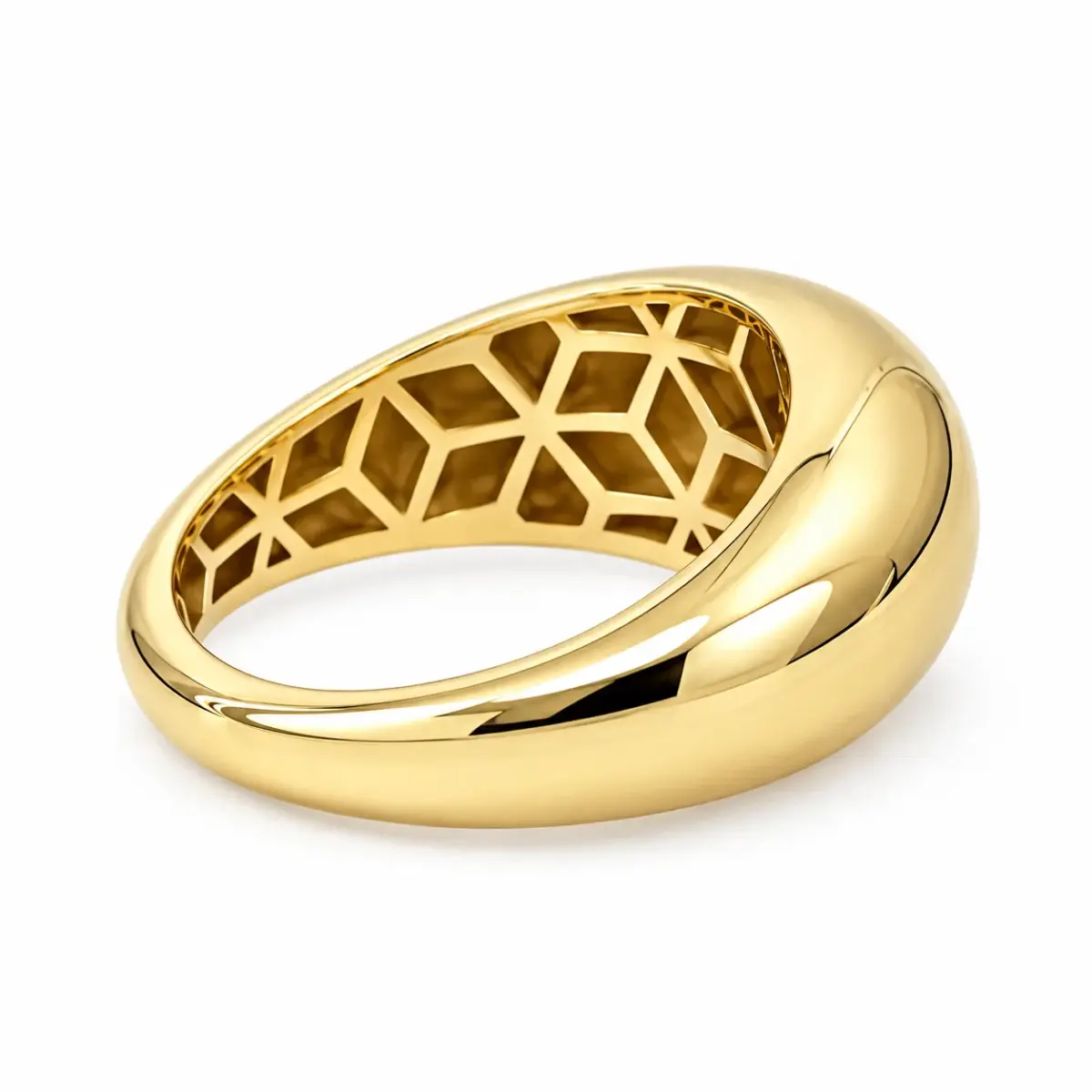 9ct Yellow Gold Italian Made High Dome Ring – Size L - 9YR0062