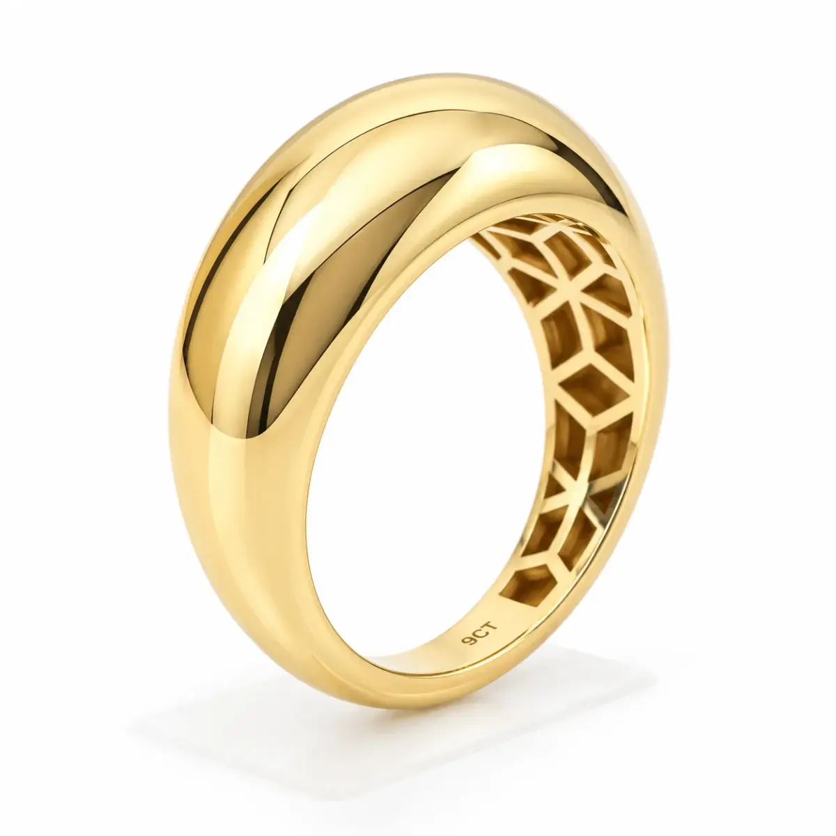 9ct Yellow Gold Italian Made High Dome Ring – Size L - 9YR0062