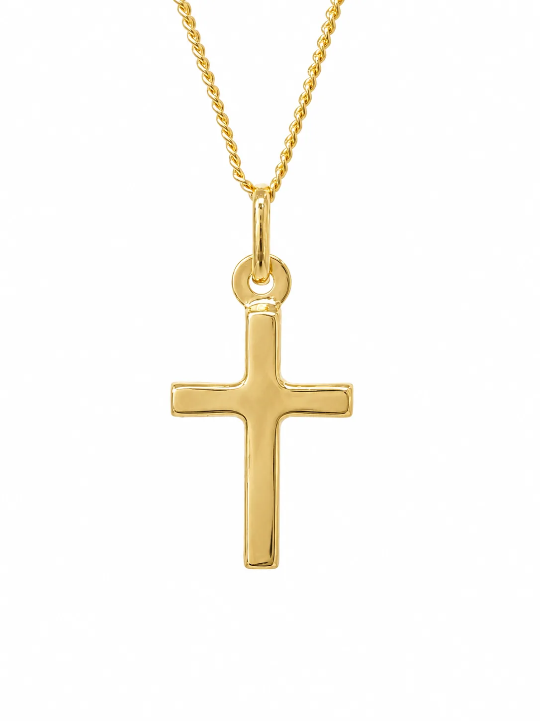 9ct Yellow Gold Plain Cross Pendant - GR0001