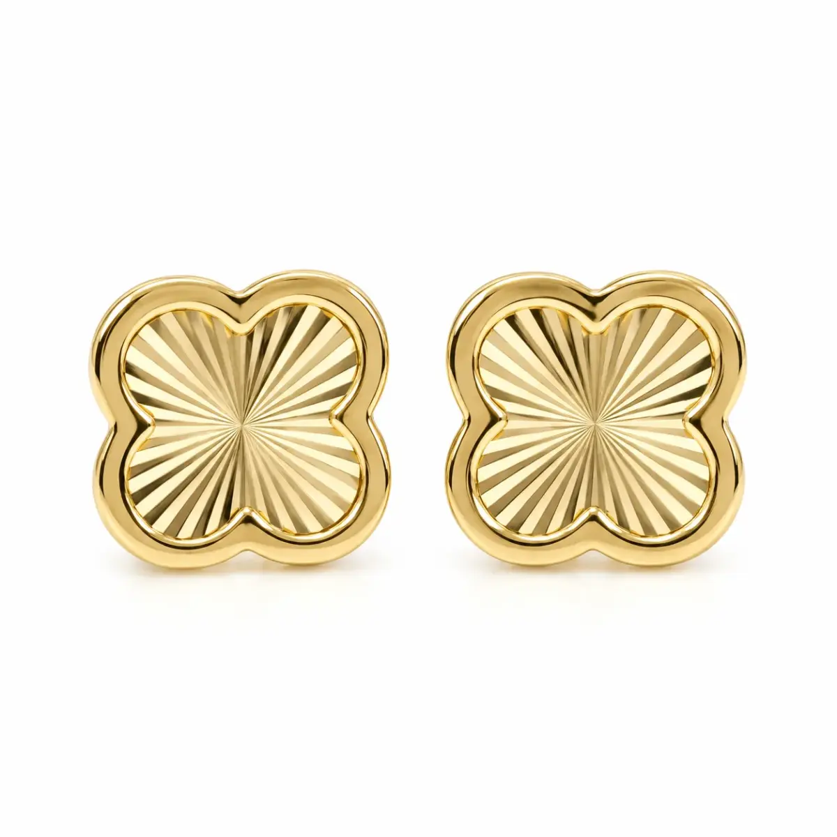 9ct Yellow Gold Rainbow Petal Stud Earrings - 1.55.9537