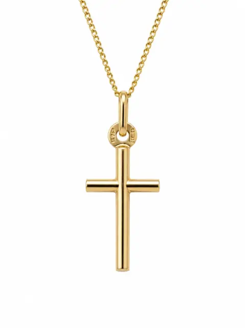 9ct Yellow Gold Solid Cross Pendant – Made in Italy - GR0002