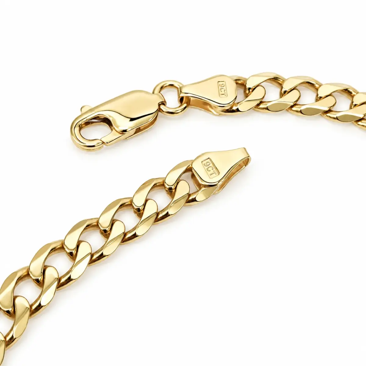 9ct Yellow Gold Solid Curb Link Bracelet – 21cm | 9.90g | Made in New Zealand - 9CTCURB21CM